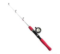 Caña de pescar de invierno con punta de fibra de vidrio transparente sólida para un diseño telescópico preciso que se adapta fácilmente a refugios de pesca en hielo (polea de 60 cm)