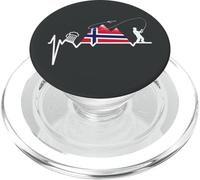 Caña de Pescar de Viaje, Pesca Noruega, Camping, Cerveza y Pesca. PopSockets PopGrip para MagSafe