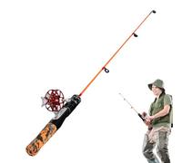 Caña de pescar en hielo - Caña de pescar en hielo de invierno | Pesca portátil giratoria | Cañas plegables de invierno con agarre antideslizante de EVA para hombres y mujeres | Portátil |