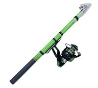 Caña de Pescar Kit de caña Pesca en Roca, Carpa portátil telescópica Ultraligera 1,5-3,0 M, Carrete Giratorio 1000 2000 3000 for Agua Dulce(2.1m,Rod with Black Reel)