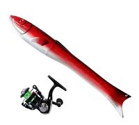 Caña de Pescar Miniatura - Vara de Pescar de Bolsillo,Vara de Pesca Pequeña | para Senderismo, Viajes, Camping, Pesca en Alta Mar, Surf, Orilla, Lance y Curricán