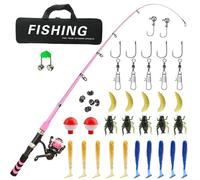 Caña de pescar para niños, juego de cañas de pescar para niños, pequeño set de pesca para estudiantes de primer año | Equipo de pesca portátil para niños, juego de caña de pescar extensible con bolsa