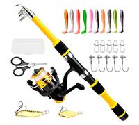 Caña de Pescar para niños, Juego de portátil para Principiantes, Suministros de para Estanque, Lago, mar, Kayak, Camping, río, excursiones en