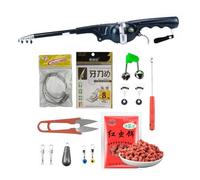 Caña de Pescar Plegable, caña de Pescar Plegable pequeña de Fibra de Vidrio - Mango ergonómico Resistente, Equipo de portátil para Mujeres, Hombres, Hombres, Hembras