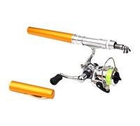 Caña de pescar pluma,caña de pescar pluma - Barra de pescar de viaje sólida telescópica miniatura | Caña de pescar portátil ligera de marigane de poste de mano para arroyos, lagos, río