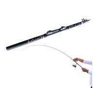 Caña de pescar portátil, de fibra de carbono, giratoria, caña de surf, ultraligera, compacta, accesorios de viaje para lubina, salmón, trucha
