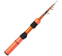 Caña de pescar retráctil de fibra de carbono con 0 anillos Fuji, caña de señuelo compacta de 38 cm para boca de caballo, pez de ojos rojos, diseño plegable con bolsa de aparejos, 1 P (mango recto)