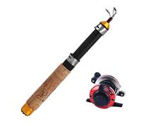 Caña de Pescar sobre Hielo - Carrete de pequeño 60-100 cm | Conjunto de de Viaje, Carrete Ultra Liso, Engranajes portátiles, Accesorios Ligeros para Tanques, Lagos, Radeau, Uso