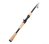 Caña de pescar telescópica, 0.5-2.1m, bastón de viaje portátil, diseño plegable, construcción de fibra de vidrio, pescadores de trucha de lubina de agua dulce (F)