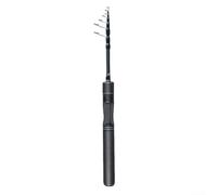 Caña de pescar telescópica compacta de 1 5 m, 1 8 m, ultraligera con agarre de fibra de carbono y punta sólida para pesca en arroyos y ríos (1,8 m)