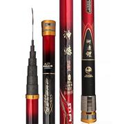 Caña de Pescar telescópica de Carbono de 8 m a 17 m. Caña Ultraligera y ultrarrígida para Pesca con caña de Mano y para lanzar. Apta para Lagos, ríos y el mar.(17m)