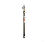Caña de pescar telescópica de fibra de carbono de 1,3 a 3,6 m, longitud de encogimiento de 30-44 cm, caña de doble uso, peso dentro de 300 g, anillo guía grande, diseño estable, portátil, negro y