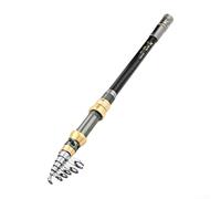 Caña de pescar telescópica de fibra de carbono para pescadores móviles con diseño completo de anillo guía y cónico equilibrado para uso (2.1 oro)