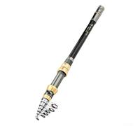 Caña de pescar telescópica de fibra de carbono, poste de viaje ultra corto para lugares complejos, diseño portátil de 1,8 a 3 m con anillo guía ampliado (1,8 dorado)
