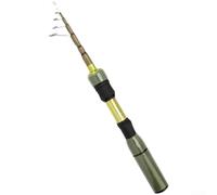 Caña de pescar, ultra corta, mini caña de señuelo telescópica, portátil, plegable, para viajes, mochileros, pesca (1,5 m, verde)