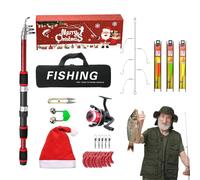 Caña De r con Carrete | Equipos De Telescópicos | Kit De Caña De r, Carrete Y Señuelos De Navidad - para Dores De Lago, Arroyo, Río, Estanque, Embalse Hombres Adultos Padre