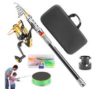 Caña de y Carrete Combo, Caña Ligera para Deportiva | Equipo Versátil para Surfcasting, Trucha, Senderismo, Lago, Kayak, Pontón, Río y Camping