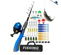 Caña para jóvenes, kit para principiantes, kit de equipamiento de | Juego de cañas telescópicas de 1,6 m y cajas para aparejos, kit completo de cebo para niños y niñas