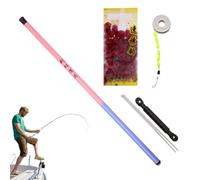 Caña telescópica - Caña corta de camarones de pescado, caña de pescar portátil para principiantes, para navegar en aguas profundas, navegar, río, muelle, lago, hielo, playa, pesca con mosca