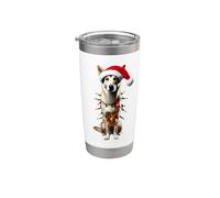 Canaan - Gorro de Papá Noel con luces de Navidad para mamá, papá, amante Vaso térmico de acero inoxidable de doble pared