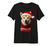 Canaan - Perro con Sombrero de Papá Noel, Navidad, dueño, Amante, mamá, papá Camiseta Premium