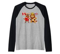Canadá Bandera Británica Reino Unido Gran Bretaña Herencia Camiseta Manga Raglan