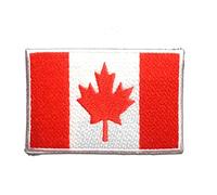 Canadá Bandera - Parches Termoadhesivos Bordados Aplique Para Ropa, Tamaño: 7,4 x 4,9 cm