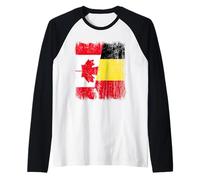 Canada Bélgica Media Bandera Canadiense Belga Jersey Camiseta Manga Raglan