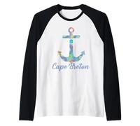Canadá Cape Breton Nova Scotia Nautical Maritime BOHO Anchor Camiseta Manga Raglan