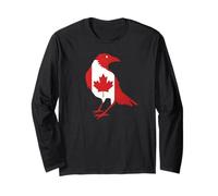 Canada Cuervo Silueta Canadiense Orgullo Amante de Aves Manga Larga