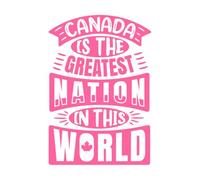 Canadá es la nación más grande del mundo. Citas tipográficas del Día de Canadá. Pegatinas de pared 36x52.6cm Autoadhesivo Rosa