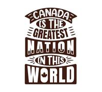 Canadá es la nación más grande del mundo. Citas tipográficas del Día de Canadá. Pegatinas de pared 36x52.6cm No se cae Café