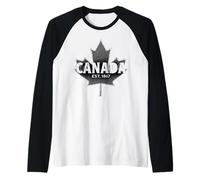 Canada Est. 1867 Classic Maple Leaf Canadian Heritage Camiseta Manga Raglan