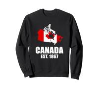 Canada Est 1867 Mapa de Canadá Bandera de Canadá Sudadera