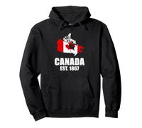 Canada Est 1867 Mapa de Canadá Bandera de Canadá Sudadera con Capucha
