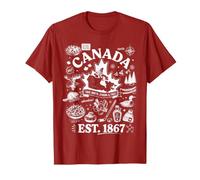 Canadá EST. 1867 True North, Strong & Free! Patrimonio Mapa Arte Camiseta