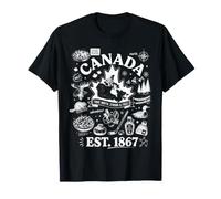 Canadá EST. 1867 True North, Strong & Free! Patrimonio Mapa Arte Camiseta