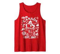 Canadá EST. 1867 True North, Strong & Free! Patrimonio Mapa Arte Camiseta sin Mangas