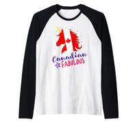 Canada Flag for Her Canadian Unicorn Camiseta Manga Raglan