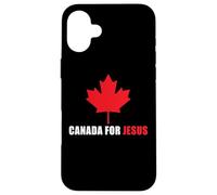 Canada for Jesus - Canadian Flag Cross Revival Graphic Carcasa para iPhone 16 Plus