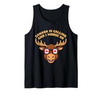 Canada Is Calling and I Moose Go Bandera de Canadá Alce Canadiense Camiseta sin Mangas
