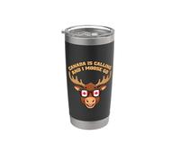 Canada Is Calling And I Moose Go Bandera de Canadá Alce canadiense Vaso térmico de acero inoxidable de doble pared
