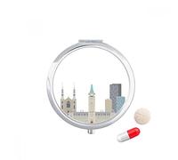 Canadá Landmark y City Church Travel bolsillo píldora caso medicina dispensador espejo regalo caja de almacenamiento