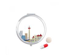 Canadá Landmark y City TV Tower Travel bolsillo píldora caso medicina dispensador espejo regalo caja de almacenamiento