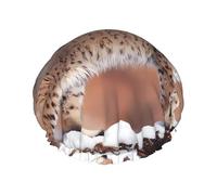 Canada Lynx Print - Gorro de ducha para mujeres y hombres, gorro de baño reutilizable de doble capa con correa elástica L