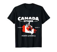 Canadá Mapa Diseño con Coordenadas y Ottawa Camiseta