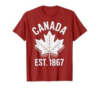 Canadá Maple Leaf Est 1867 Retro Canadá Día Orgullo Hombres Mujeres Camiseta