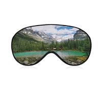 Canadá Ohara Lake Yoho National Park with Mountains Nature Scenery Art Photo Sleep Eye Mask Adjustable Soft Eye Mask Eye Shade Cover for Home Travel Gifts
