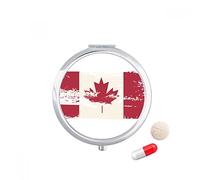 Canadá sabor negro y rojo patron Travel bolsillo píldora caso medicina dispensador espejo regalo caja de almacenamiento