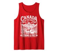 Canada The True North Fuerte y Gratis Vintage Moose Grabado Camiseta sin Mangas